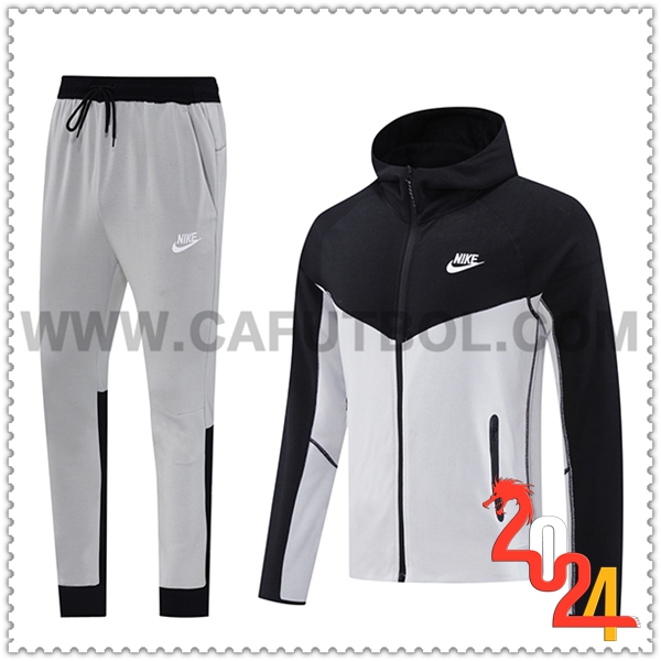 Chaqueta Con Capucha Chandal Rompevientos Nike Gris/Negro 2024 2025