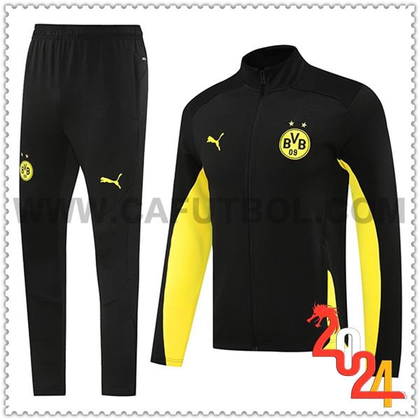 Chandal Chaquetas Futbol Dortmund Negro/Amarillo 2024 2025