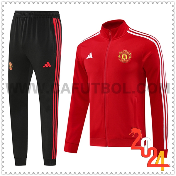 Chandal Chaquetas Futbol Manchester United Rojo/Blanco 2024 2025