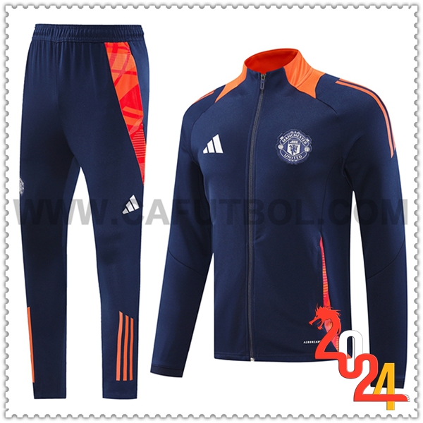 Chandal Chaquetas Futbol Manchester United azul real 2024 2025