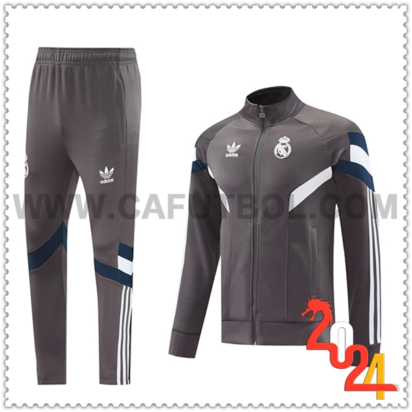 Chandal Chaquetas Futbol Real Madrid Gris 2024 2025