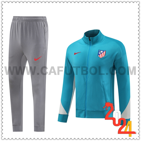 Chandal Chaquetas Futbol Atletico Madrid Azul/Gris 2024 2025