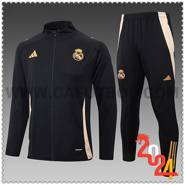 Chandal Futbol Real Madrid Ninos Negro/Amarillo 2024 2025 -04