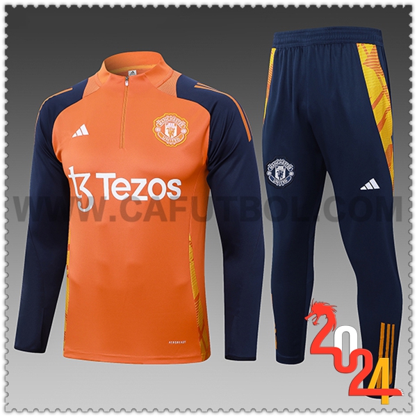 Chandal Futbol Manchester United Ninos Naranja/Violeta 2024 2025