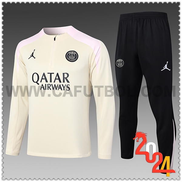 Chandal Futbol PSG Ninos Beige/Rosa 2024 2025