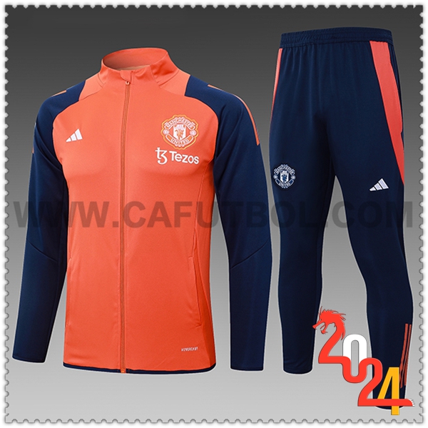 Chandal Futbol Manchester United Ninos Naranja/Azul 2024 2025 -02