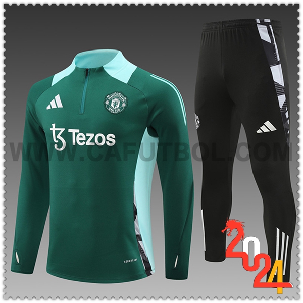 Chandal Futbol Manchester United Ninos Verde/Azul 2024 2025