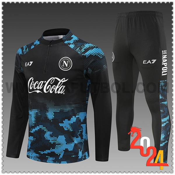 Chandal Futbol SSC Napoles Ninos Negro/Azul 2024 2025