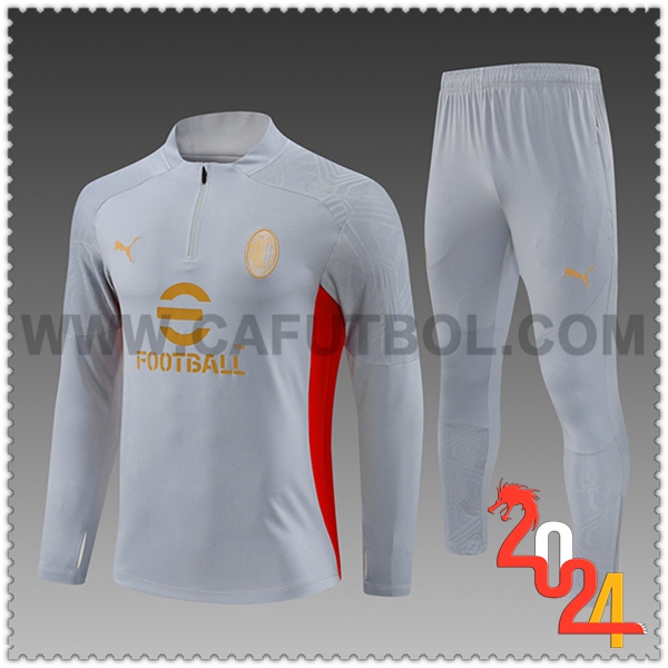 Chandal Futbol AC Milan Ninos Gris/Rojo 2024 2025