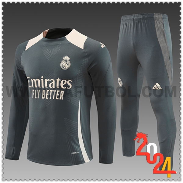 Chandal Futbol Real Madrid Ninos Gris/Beige 2024 2025 -02