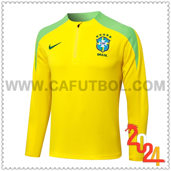 Sudadera Entrenamiento Brasil Amarillo/Verde 2024 2025