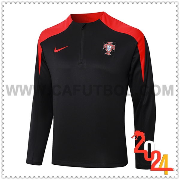 Sudadera Entrenamiento Portugal Negro/Rojo 2024 2025 -02