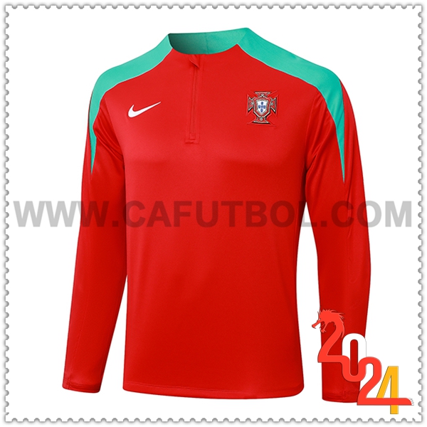 Sudadera Entrenamiento Portugal Rojo/Verde 2024 2025