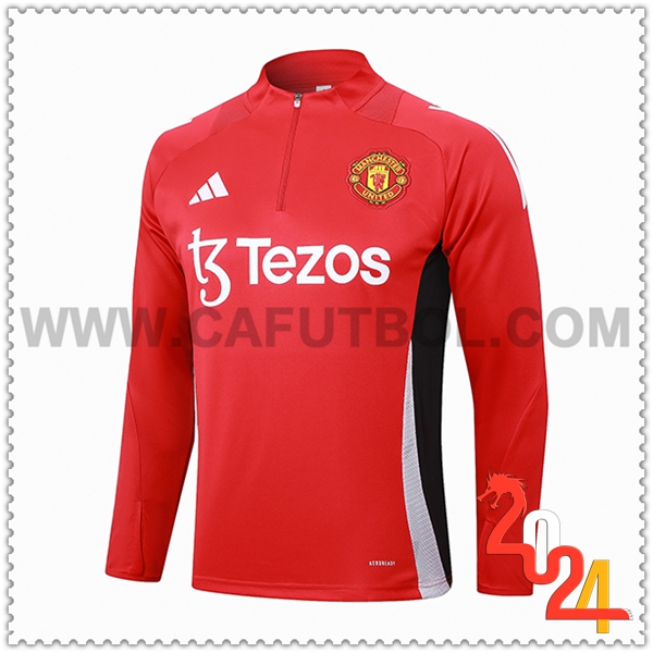 Sudadera Entrenamiento Manchester United Rojo/Negro/Blanco 2024 2025