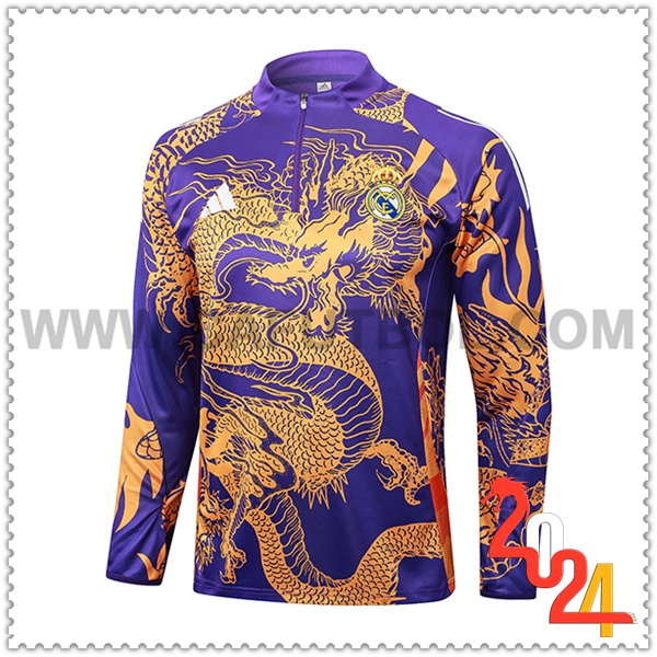 Sudadera Entrenamiento Real Madrid Violeta/Amarillo 2024 2025 -02