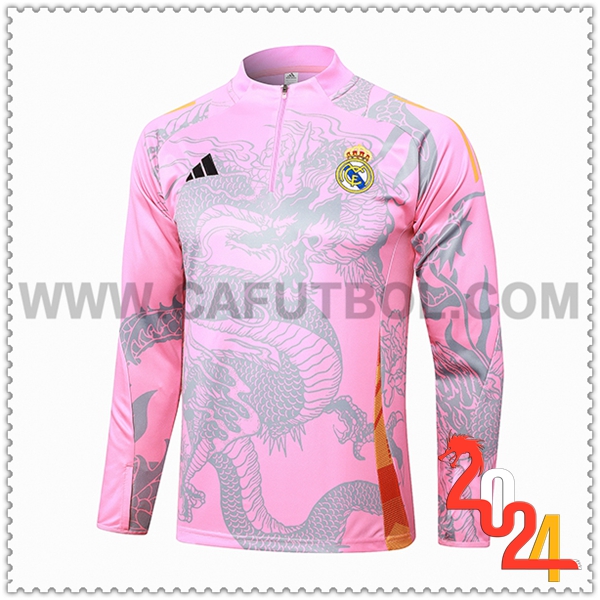 Sudadera Entrenamiento Real Madrid Rosa/Gris 2024 2025 -02