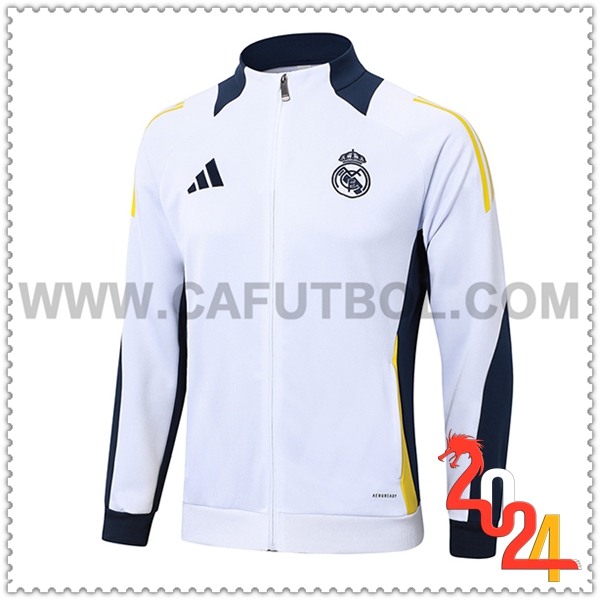 Chaquetas Futbol Real Madrid Blanco/Azul/Amarillo 2024 2025