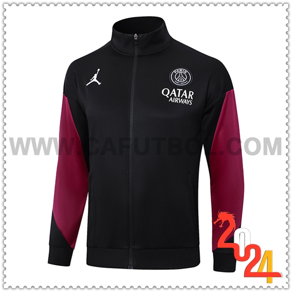 Chaquetas Futbol PSG Negro/Rojo 2024 2025 -02