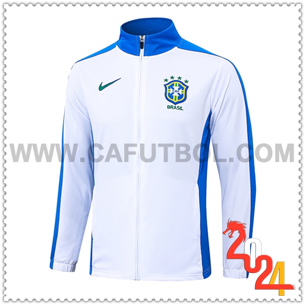 Chaquetas Futbol Brasil Blanco/Azul 2024 2025