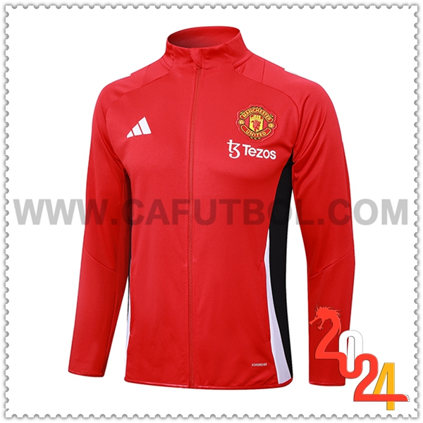 Chaquetas Futbol Manchester United Rojo/Negro/Blanco 2024 2025