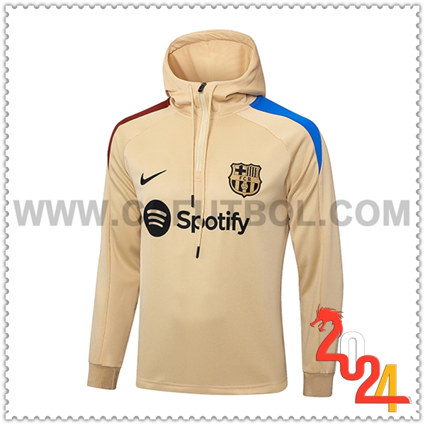 Chaqueta Con Capucha FC Barcelona Amarillo 2024 2025