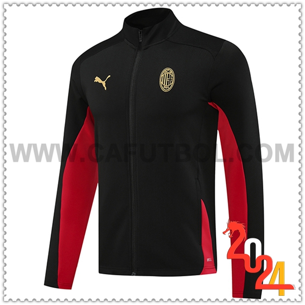 Chaquetas Futbol AC Milan Negro/Rojo 2024 2025