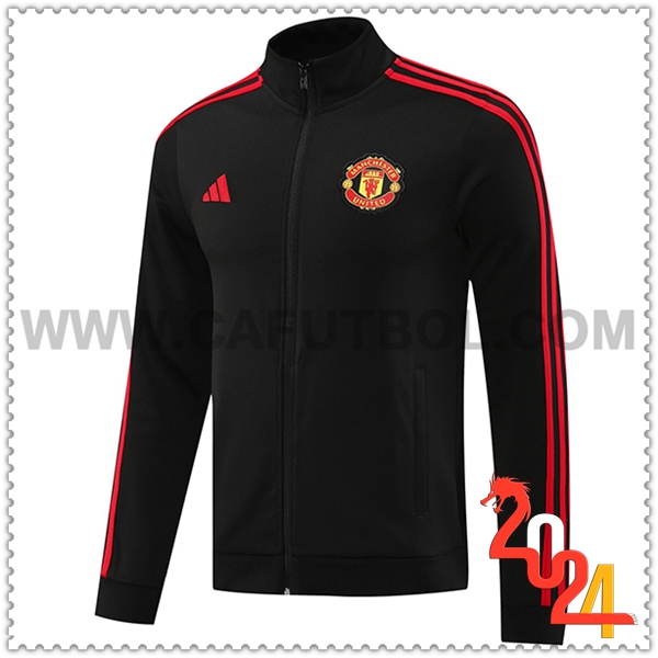 Chaquetas Futbol Manchester United Negro/Rojo 2024 2025