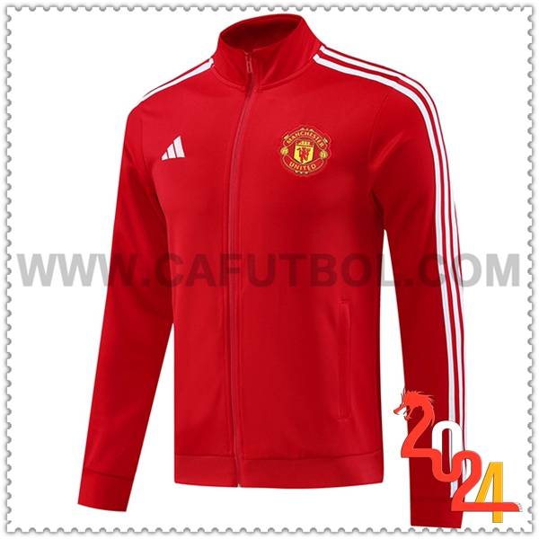 Chaquetas Futbol Manchester United Rojo/Blanco 2024 2025