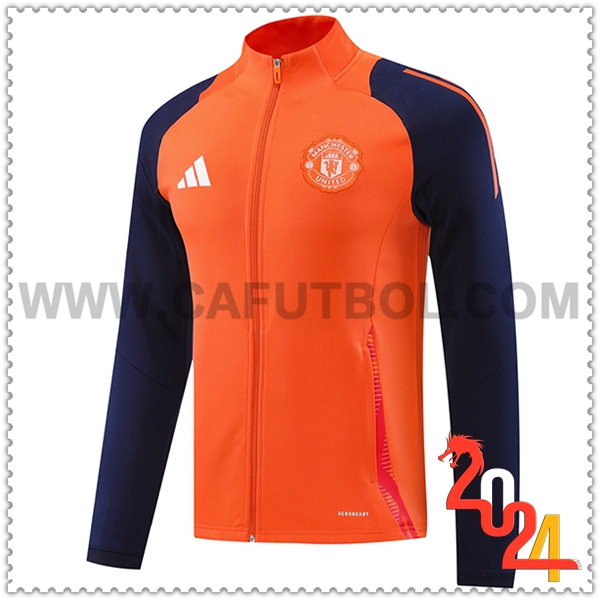 Chaquetas Futbol Manchester United Naranja/Violeta 2024 2025