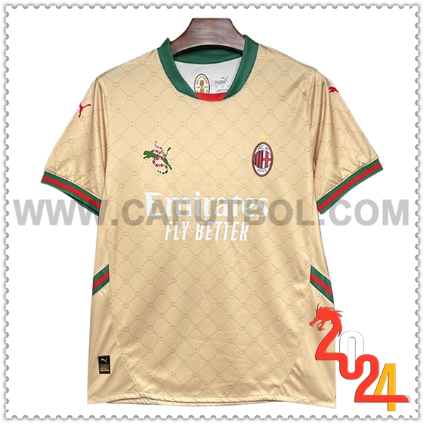 Camiseta Futbol AC Milan AMARILLO Edicion especial 2024 2025