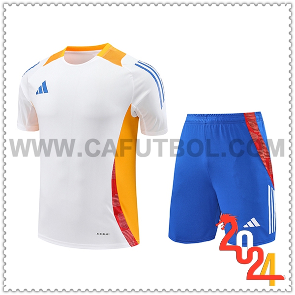 Camiseta Entrenamiento Adidas Blanco/Naranja 2024 2025