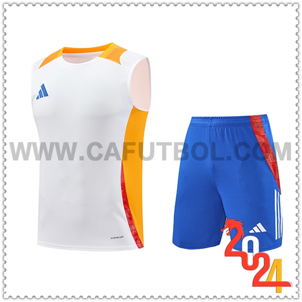 Camiseta Entrenamiento sin mangas Adidas Blanco/Naranja 2024 2025