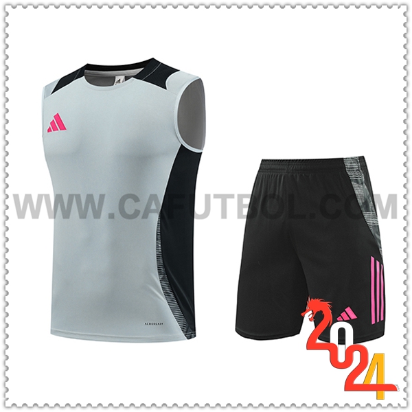 Camiseta Entrenamiento sin mangas Adidas Gris/Negro/Rosa 2024 2025