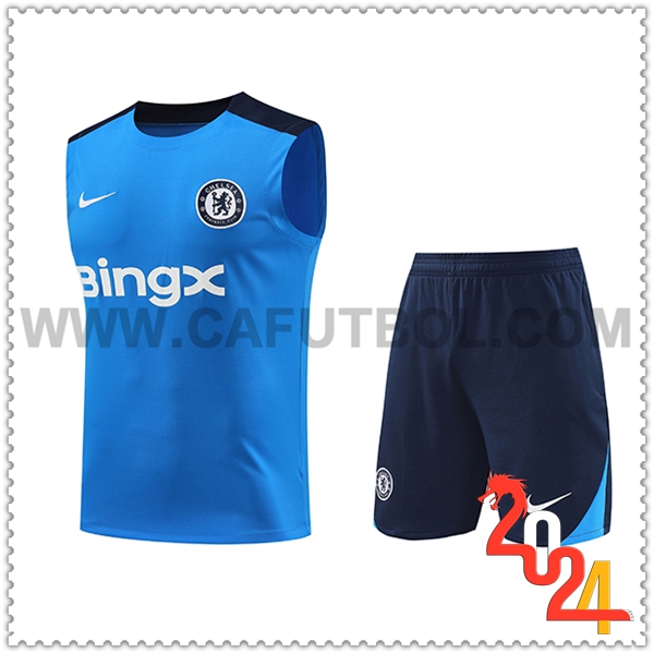 Camiseta Entrenamiento sin mangas FC Chelsea Azul 2024 2025 -02