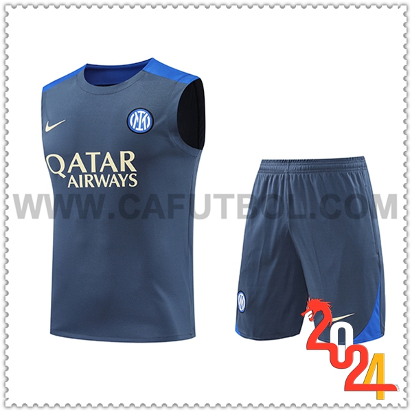 Camiseta Entrenamiento sin mangas Inter Milan Gris/Azul 2024 2025