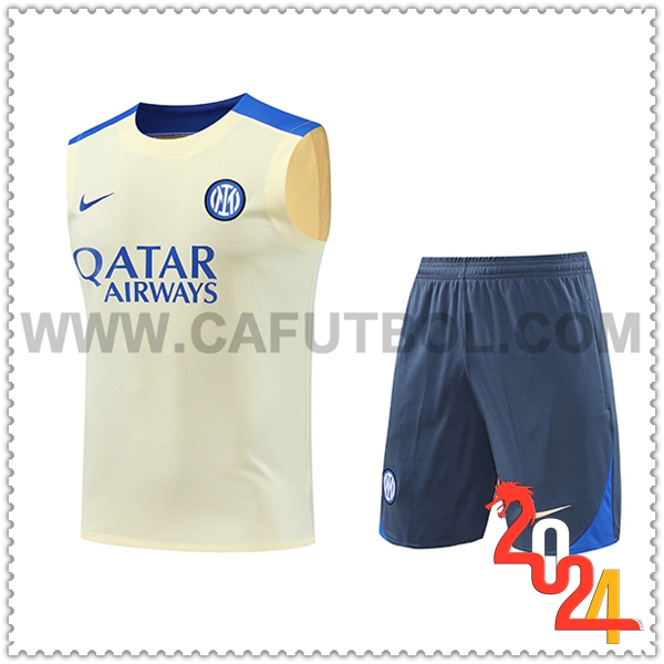 Camiseta Entrenamiento sin mangas Inter Milan Amarillo/Azul 2024 2025