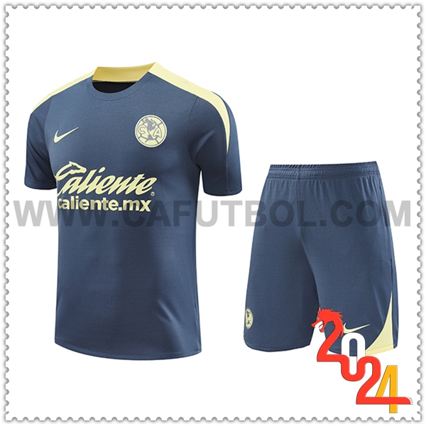 Camiseta Entrenamiento Club America Gris/Amarillo 2024 2025