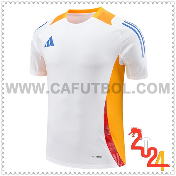 Camiseta Entrenamiento Adidas Blanco/Naranja 2024 2025