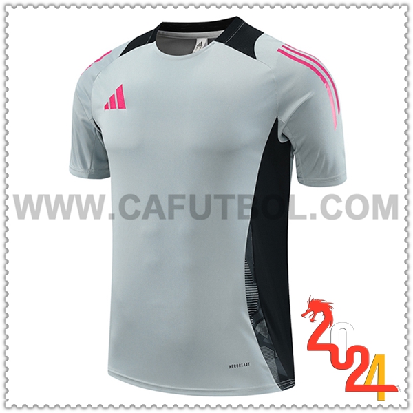 Camiseta Entrenamiento Adidas Gris/Negro/Rosa 2024 2025