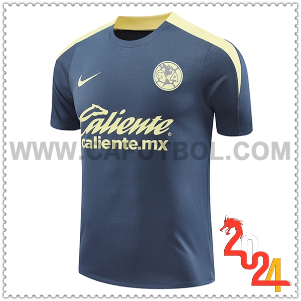 Camiseta Entrenamiento Club America Gris/Amarillo 2024 2025