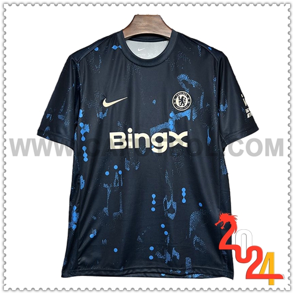 Camiseta Entrenamiento FC Chelsea Negro/Azul 2024 2025