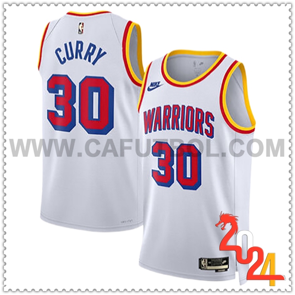 Camisetas Golden State Warriors (CURRY #30) 2024/25 Blanco/Rojo/Amarillo -02