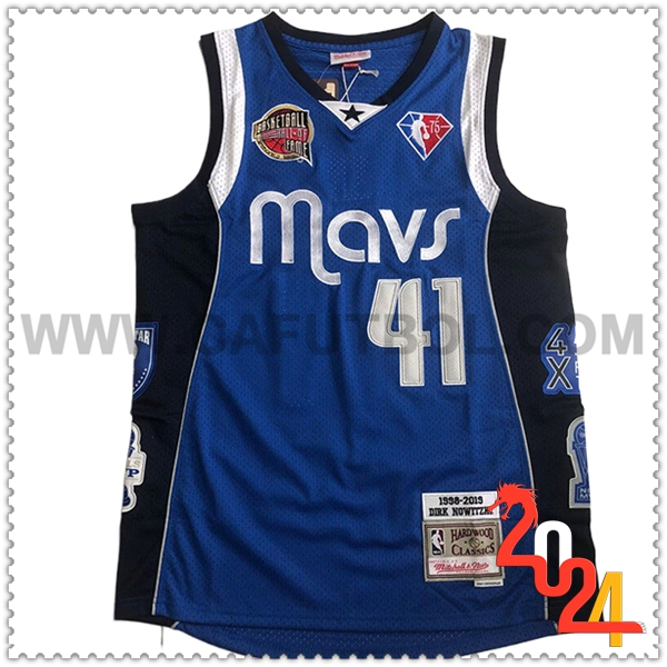 Camisetas Dallas Mavericks (NOWITZKI #41) 2024/25 Azul/Negro