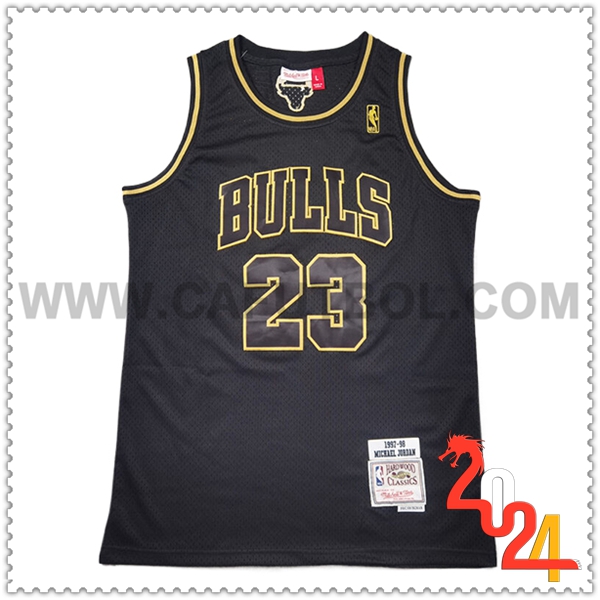 Camisetas Chicago Bulls (JORDAN #23) 2024/25 Negro/Amarillo