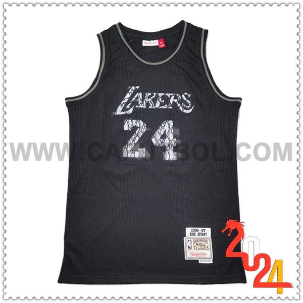 Camisetas Los Angeles Lakers (BRYANT #24) 2024/25 Negro/Gris