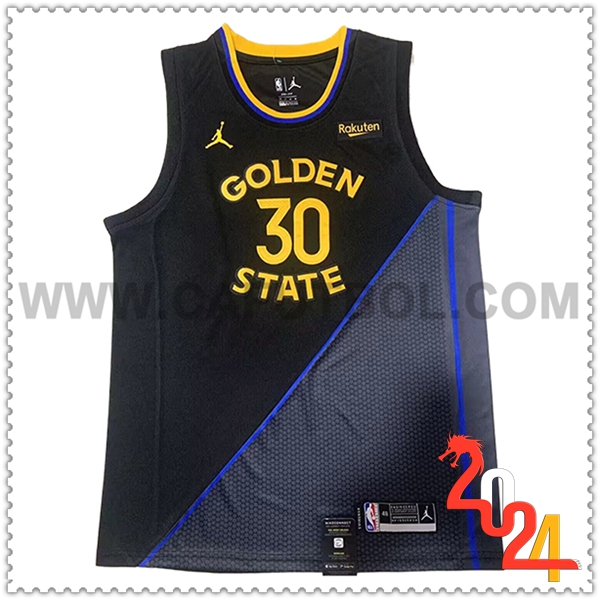 Camisetas Golden State Warriors (CURRY #30) 2024/25 Negro/Gris/Amarillo