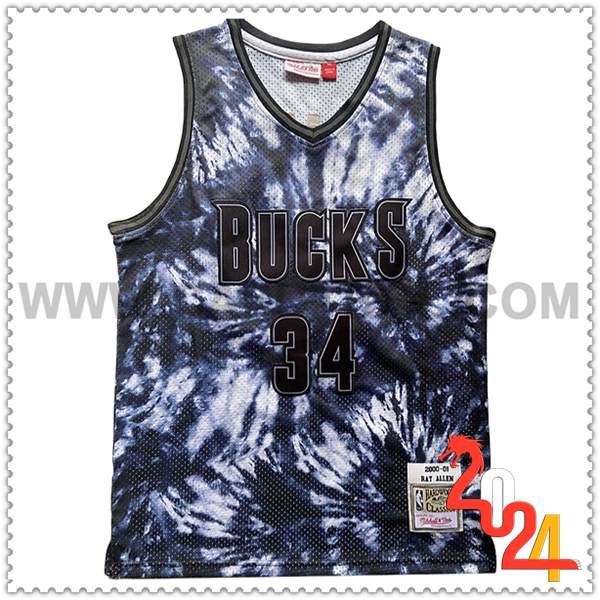 Camisetas Milwaukee Bucks (ALLEN #34) 2024/25 Negro/Blanco