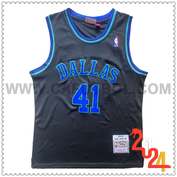 Camisetas Dallas Mavericks (NOWITZKI #41) 2024/25 Negro/Azul