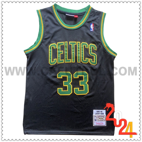 Camisetas Boston Celtics (BIRD #33) 2024/25 Negro/Verde