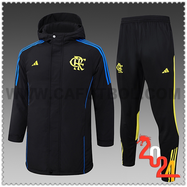 Chandal Plumas Con Capucha Flamengo Negro/Azul/Amarillo 2024 2025